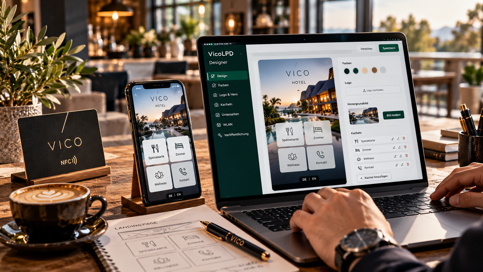 Webdesign und Landingpage-Entwicklung von Vico3D auf Laptop und Smartphone